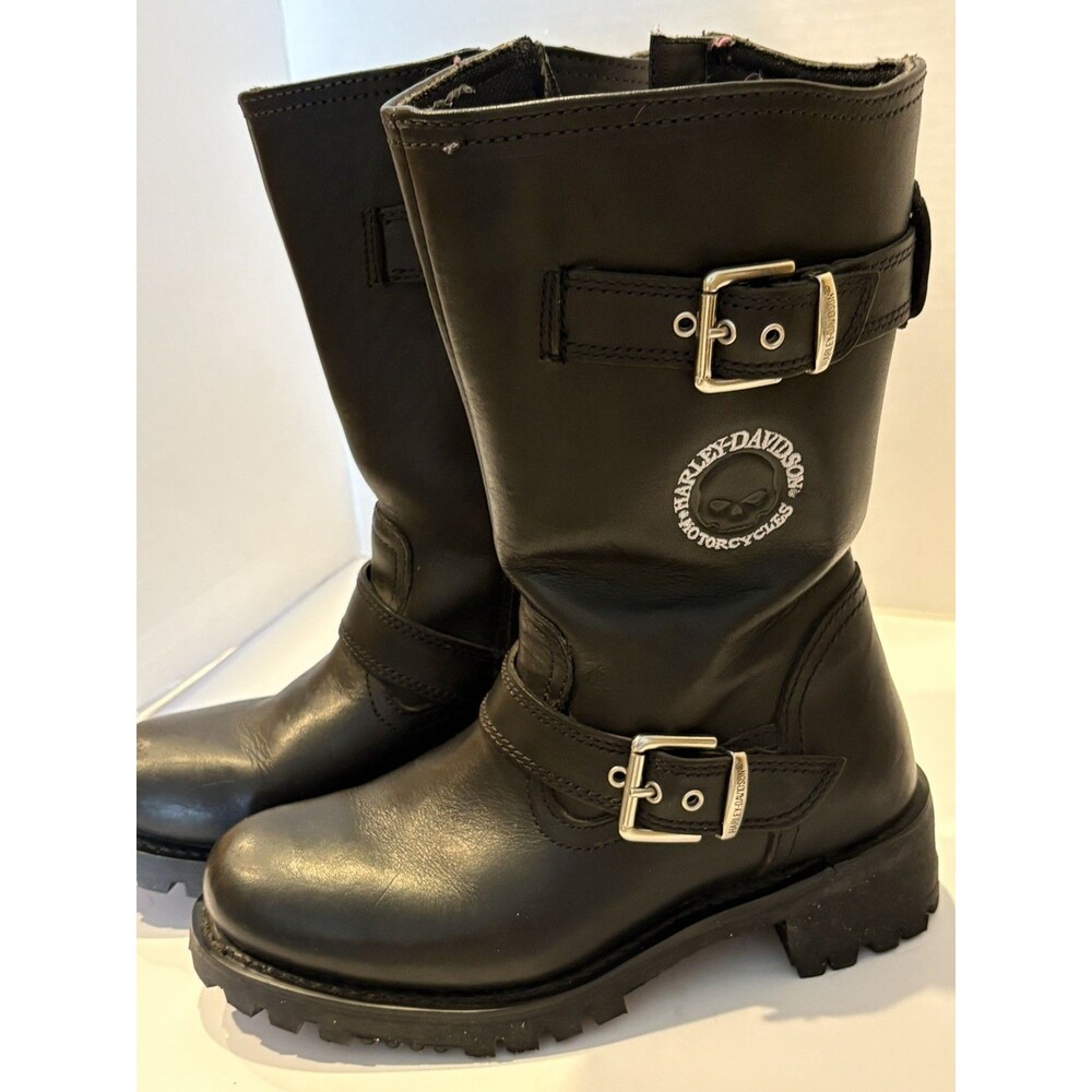 Harley Davidson Delinquent Willie G Skull Flames Motorcycle Boots Womans 6.5